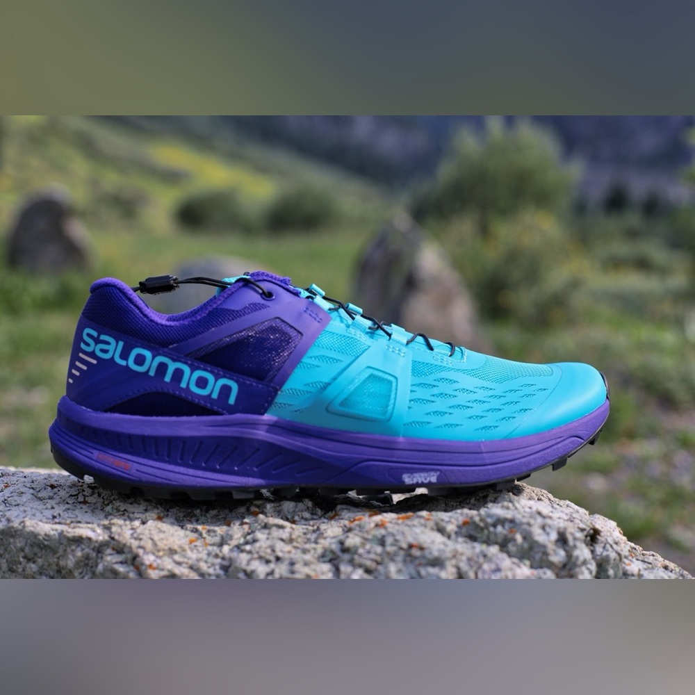 Salomon Ultra Pro Trail Running Tennis Shoes size 38 EU Turquoise Blue Navy